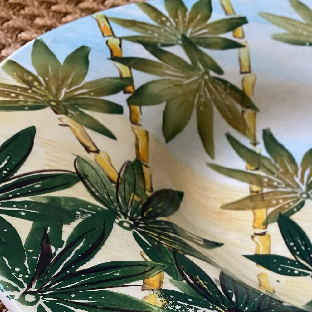 Antica Fornace Tropical Bamboo Palm LARGE Serving Bowl